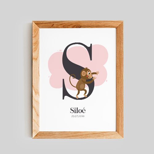 Affiche naissance fille - Lettre S