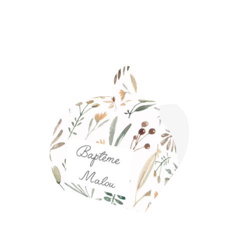 Boîtes Dragées Baptême Feuille d'automne