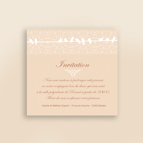 Carte Invitation Mariage Colombes Mariage Faire-Part Simple