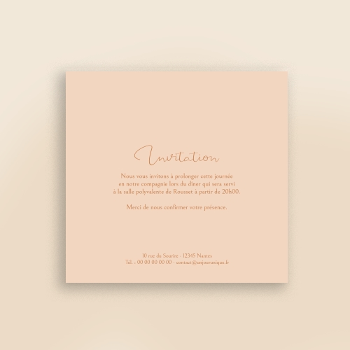 Carte Invitation Mariage - Dessin oriental beige