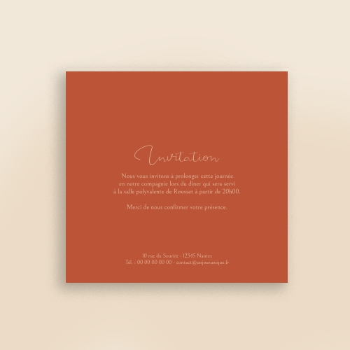 Carte Invitation Mariage - Dessin oriental terracotta