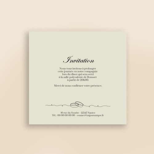 Carte Invitation Mariage - Illustration couple vert