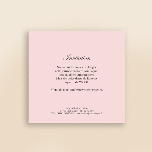 Carte Invitation Mariage - Illustration orientale