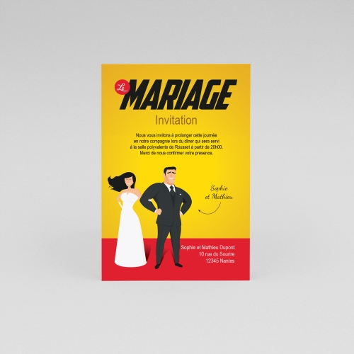 Carte Invitation Mariage Les Indestructibles : le Mariage