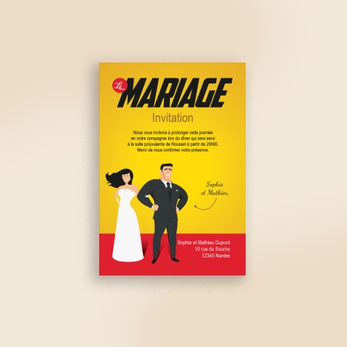 Carte Invitation Mariage Les Indestructibles : le Mariage