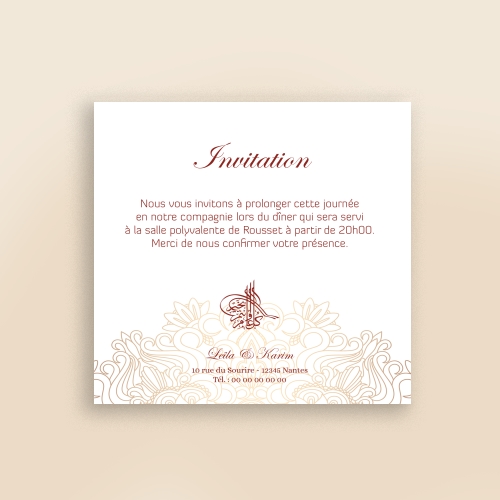 Carte Invitation Mariage Orient 02