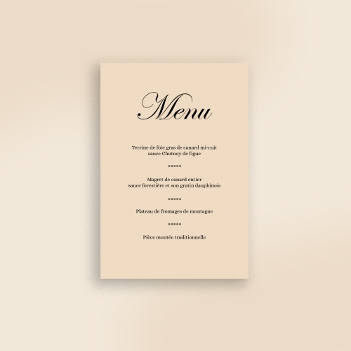 Carte Menu Mariage Colombes Mariage Faire-Part Simple