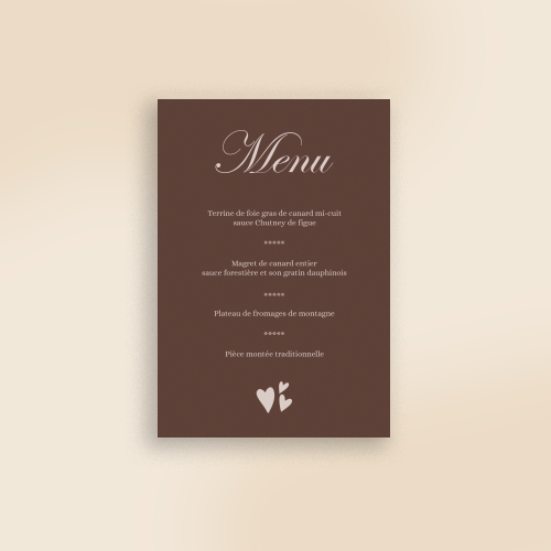 Carte Menu Mariage Damiers