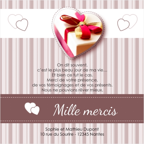 Coeur Chocolat Mariage - Avec Photo miniature 2