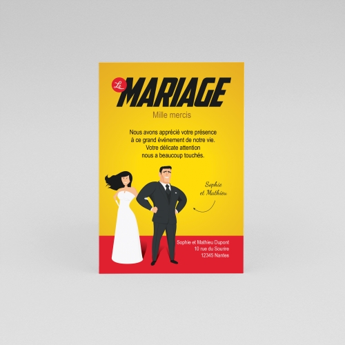 Carte Remerciement Mariage Les Indestructibles : le Mariage - Avec Photo