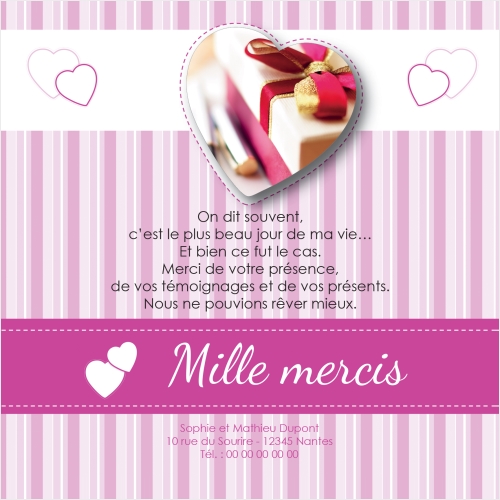 Coeur Rose Faire-Part Simple - Avec Photo miniature 2