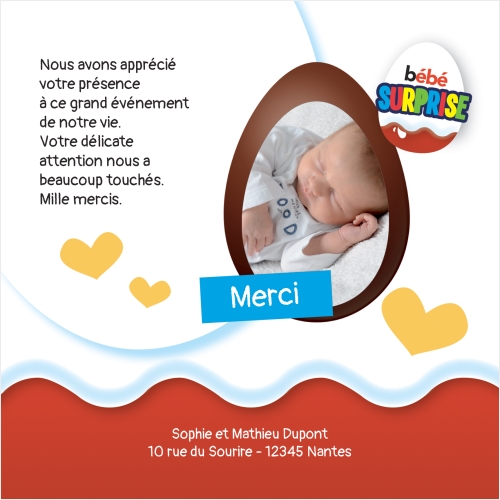 Faire-part de Naissance Bébé Surprise