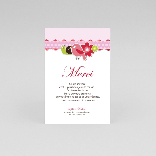 Invitation Printemps Rose - Sans Photo