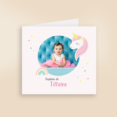 Faire Part Baptême Licorne