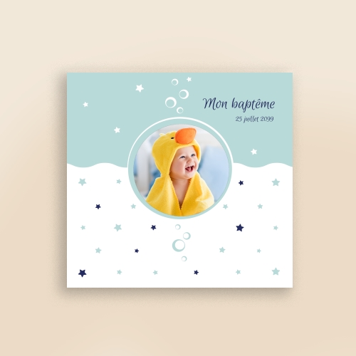 Faire Part Baptême Petites étoiles
