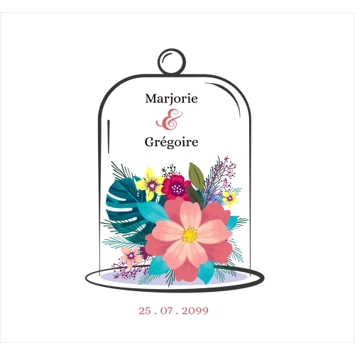 Bouquet sous cloche miniature 2