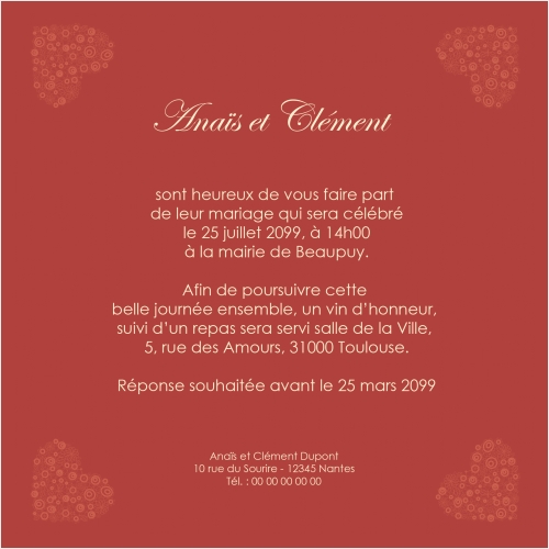 Annonce coeur en motif floral