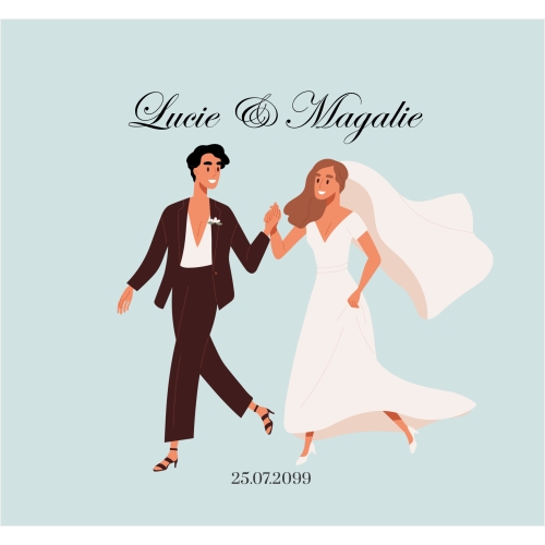 Illustration couple bleu miniature 2