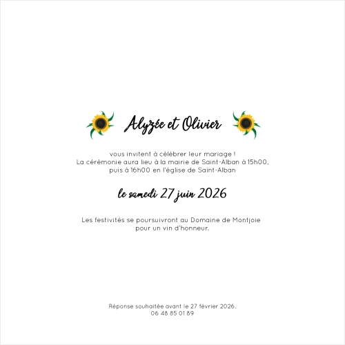 Annonce Les tournesols