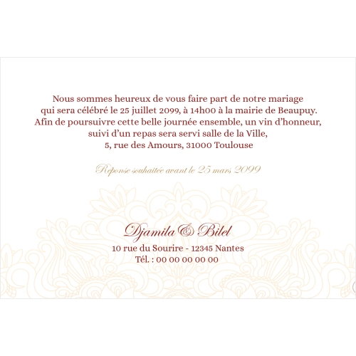 Annonce Orient rouge et doré