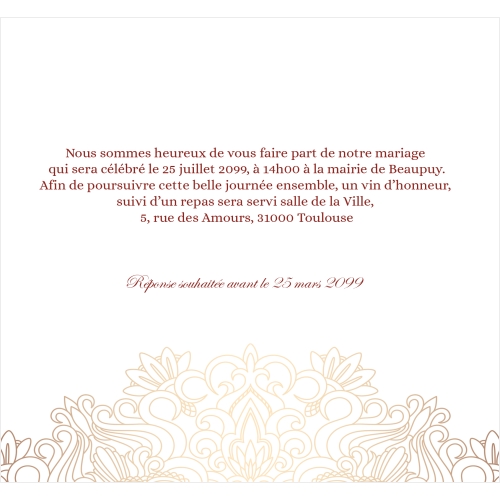 Annonce Oriental doré