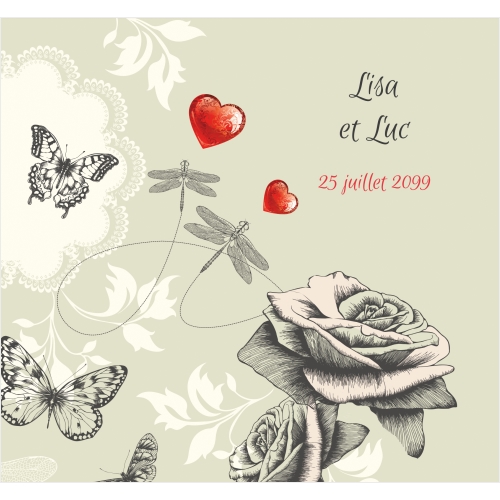 Papillons et fleur miniature 2