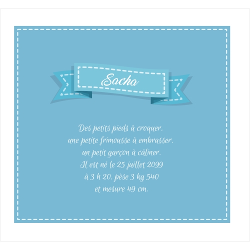 Invitation 4 photos étiquette garçon