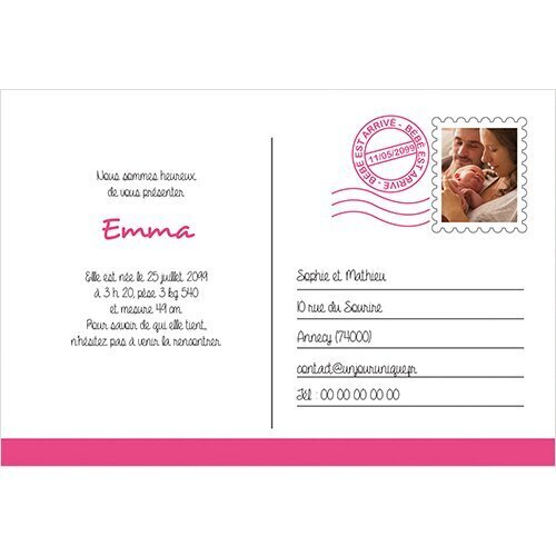 Invitation Carte postale Fille