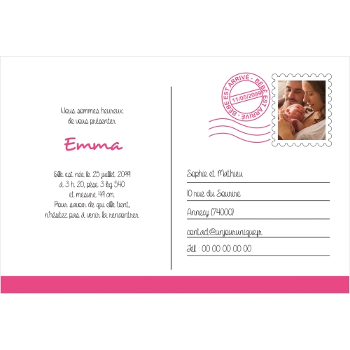 Invitation Carte postale Fille