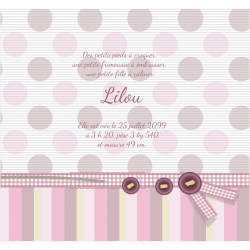 Invitation Coeur couture fille