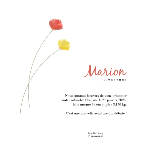 Invitation Fleurs