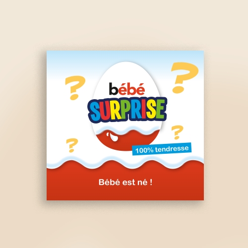 Invitation Kinder surprise carré