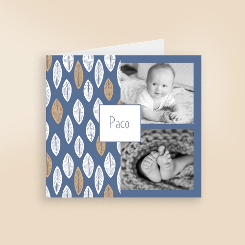 Invitation Motif bleu et ocre