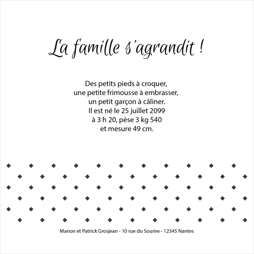 Invitation Motif en carreau