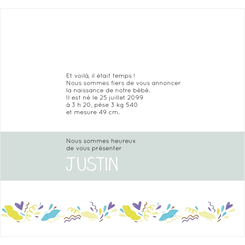 Invitation Motif festif feuilles