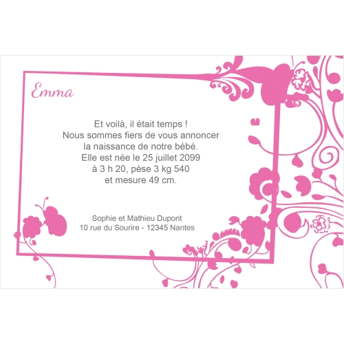 Invitation Noeud papillon fille