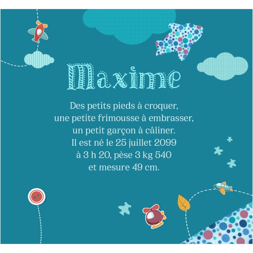 Invitation Petits avions