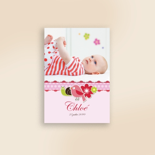 Invitation Petits oiseaux fille