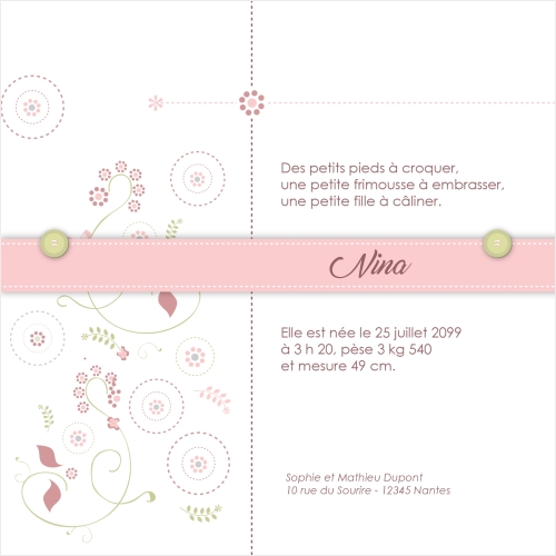 Invitation tissu floral