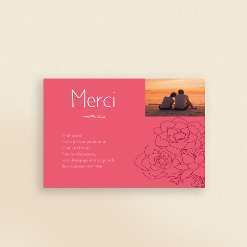 Cartes Remerciements Mariage Bouquet