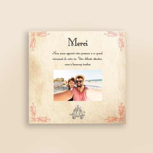 Cartes Remerciements Mariage Carrosse