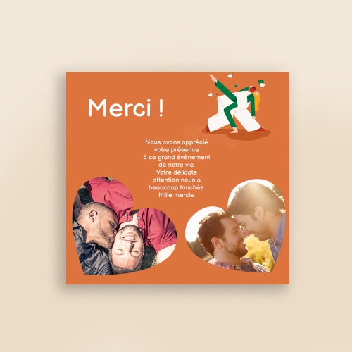 Cartes Remerciements Mariage Couple gay