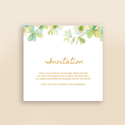 Cartes Invitation Baptême Aquarelle couronne ange