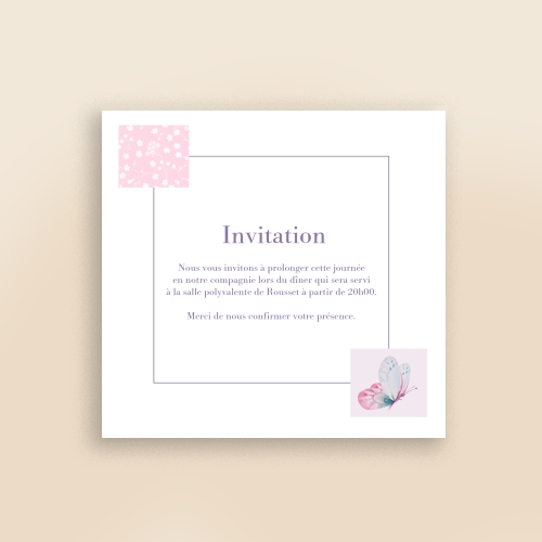 Cartes Invitation Baptême Baptême fille