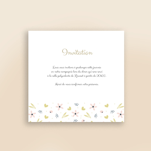 Cartes Invitation Baptême Colombe pastel