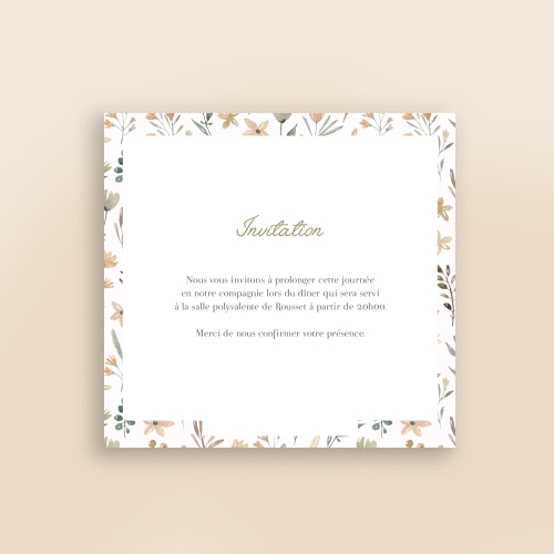 Cartes Invitation Baptême Feuille d'automne