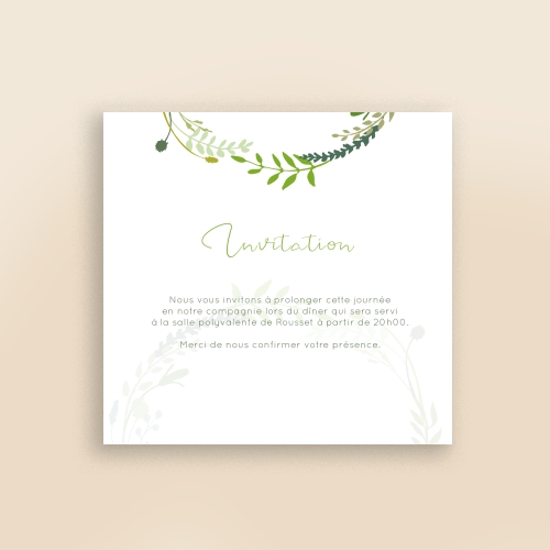 Cartes Invitation Baptême Floral