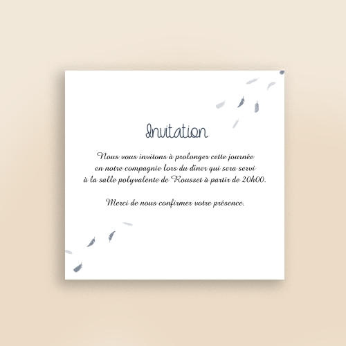 Cartes Invitation Baptême Plume