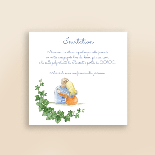 Cartes Invitation Mariage Amoureux aquarelle