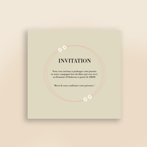 Cartes Invitation Mariage Anneaux fleuris